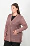 Mercerized Leather Print Patterned Buttoned Cardigan - 2