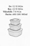 Square 3 Piece Vacuum Sealed Air-Free Storage Container Set Blue (1800/1100/600 ml) - 5