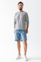 Men's Relaxed Fit 100% Cotton Denim Shorts Ice Blue - 5328 - 2