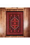 Soft Ruby Afgan Desenli Halı - Kırmızı - 160x230 cm