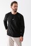 Men's Crew Neck J Printed 100% Cotton Sweatshirt Black - 25K 5725 - 3