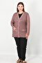 Mercerized Leather Print Patterned Buttoned Cardigan - 3