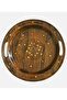 Handcrafted Wooden Serving Tray – Round Decorative Tray with Brass Inlay