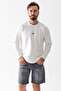 Men's Crew Neck J Printed 100% Cotton Sweatshirt White - 25K 5725 - 4