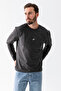 Men's Crew Neck J Printed 100% Cotton Sweatshirt Anthracite - 25K 5725 - 4