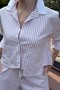 Striped Pocket Detail Shirt and Shorts Set Cr6003 - 7