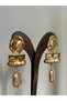 Gold Baguette Stone Hanging Shiny Stone Luxury Earrings - 4