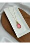 Zircon Stone Bee Detail Oval Cut Necklace Blue - 4
