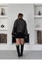 Women's Loose Cut Leather Jacket - 7