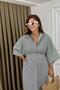 Bat Sleeve Belted Striped Dress - 3