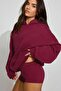 Burgundy Hooded Women's Sweatshirt Sh264 - 2