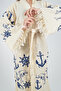 Kimono Kaftan Cotton Printed Belted 1 Piece Unisex Muslin Fabric Peshtemal Bathrobe - 4