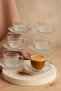 Glass Espresso & Turkish Coffee Cup Set for 6 People – Luxury Patterned Glass Cup Set