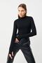 Women's Black Finger Detailed Bodysuit - 4