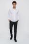 Men's White Long Sleeve Plain Fabric Hard Collar Pocketless Cotton Basic Slim Fit Shirt 1004250057_600 - 2