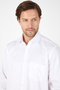 Men's White Rigid Collar 100% Cotton Comfort Fit Shirt 1004250323 - 4