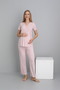 Milk Coffee Lace Detailed Maternity and Maternity Pajama Set Suitable for Breastfeeding - 3