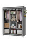 Fabric Canvas Wardrobe Clothes Storage Organizer Grey 130 x 175 x 45cm - 3