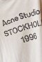 White 1996 Logo Printed T-Shirt - Cotton Blend - Oversized Cut and Worn Details - 4