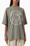 Green Distressed Logo T-Shirt - 75% Organic Cotton 25% Polyester - Oversized Relaxed Fit