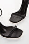 Black Women's Thin Heeled Summer Shoes - 4