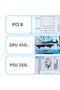 كيس أتاك AK06 ATX Full Tower ATX مع 5 مراوح 140 مم - أبيض - 9