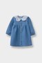 Brode Collar Long Sleeve Jean Blue Baby Girl Dress E0439A5/Nm28