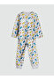 Esvab • Modern & Distinctive Zero Roba Collar Printed Boys' Pajama Set