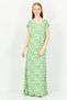 Women V Neck Floral Print Sleepwear Dress, Multicolor