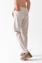 Men's Elastic Waist Tie Detail 100% Cotton Jogger Trousers Light Gray - 25088 - 8