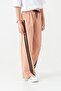 Girls' Wide Leg Herringbone Tracksuit Pants with Side Stripes - 3
