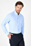 Men's Dark Blue Long Sleeve Buttoned Collar Slim Fit Shirt 1004250270 - 3