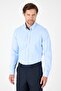 Men's Dark Blue Long Sleeve Buttoned Collar Slim Fit Shirt 1004250270