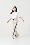 Girls' Wide Leg Herringbone Tracksuit Pants with Side Stripes - 3