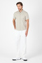Men's Stone Color Short Sleeve Buttoned Collar Slim Fit Shirt 1004250256 - 2
