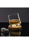 Whiskey Rock Glass 6-Pack 300ml Heavy Great Grip Spinning Wine Glasses Diamond Cut Top Be - 6