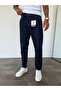 Dark Navy Blue Boyfriend Jean with White Stitching