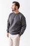 Men's Crew Neck John Borners Printed 3-Strand Sweatshirt Anthracite - 25K 5405-1 - 3