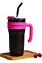 Think Different Large Insulated Mug with Handle and Straw – Leakproof, Portable Hot & Cold Drinks - 3