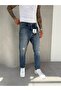Dark Wash Laser Boyfriend Jeans - 4