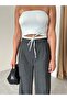 Anthracite Waistband Detail Side-Zip Closure Trousers - 3340 - 2