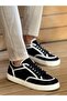 Linen Lace-Up Men's Casual Shoes Black White
