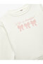 Three Thread Long Sleeve Crew Neck Bow Printed Sweatshirt - 5