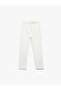 Carrot Cut Basic Trousers with Elastic Waist and Pockets