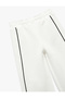 Wide Leg Sweatpants with Elastic Waist, Cotton, Plain - 3