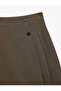 Button Detailed Pleated A-Line Skirt - 3