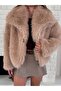 Women's Premium Quality Shawl Collar Faux Fur Coat - 8