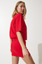 Padded Lycra Knitted Dress Lny0001 Red - 4