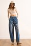Women's Medium Blue High Waist Side Pocket Boyfriend Jean Jea-19000122