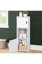FFD Slim Bathroom Storage Cabinet – Waterproof PVC Organizer Shelf with Doors – 80cm Tall - 2